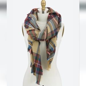 Look By M Alpine Plaid Wrap Scarf